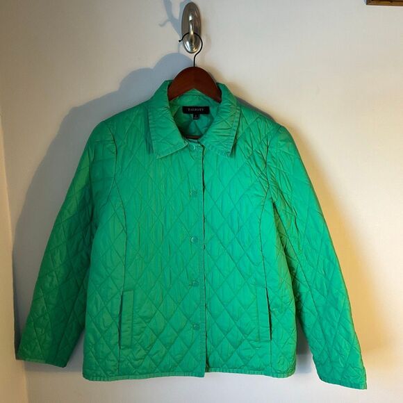 Talbots Kelly Green Quilted Barn Coat, S. Preppy Spring - Picture 11 of 14